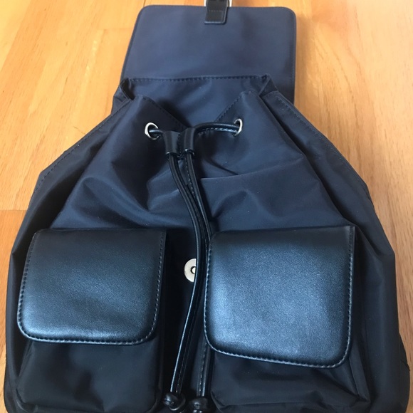 Nylon with leather trim backpack handbag. New main image 6